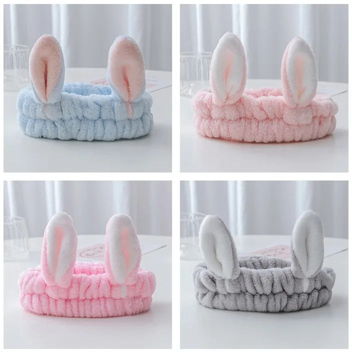 BunnyBand — Fluffy Bunny Ear Spa Headband / Keep Your Hair Back, Skincare On, Cuteness Turned Up!