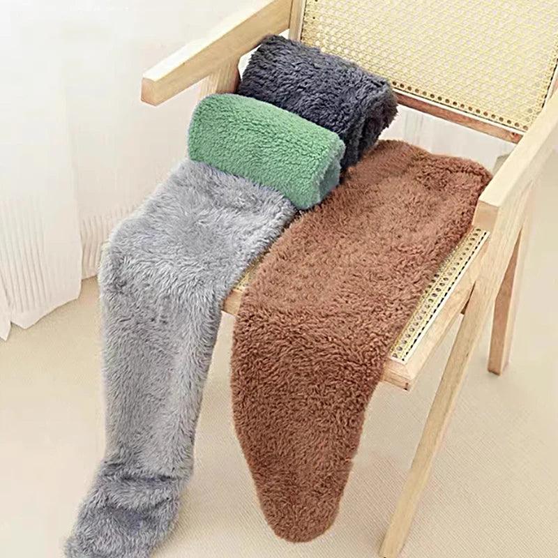 Ultra-Soft Fuzzy Slipper Socks — Long, Plush Comfort for Feet and Legs