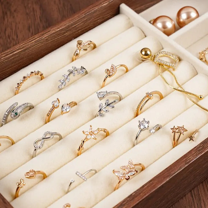 HeritageBox™ — 3-Drawer Wooden Jewelry Organizer with Clear Display Lid / Display, Protect, and Organize Your Entire Jewelry Collection in One Elegant Piece!