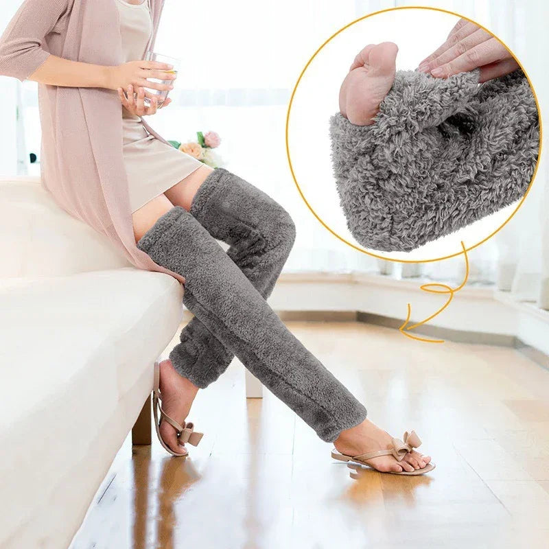 Ultra-Soft Fuzzy Slipper Socks — Long, Plush Comfort for Feet and Legs