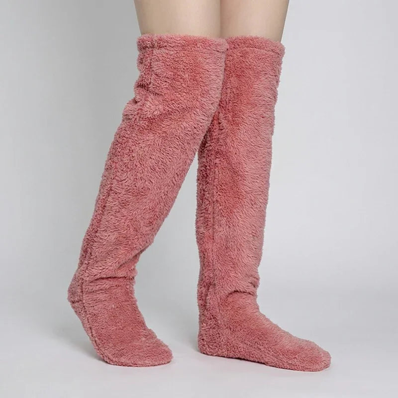Ultra-Soft Fuzzy Slipper Socks — Long, Plush Comfort for Feet and Legs