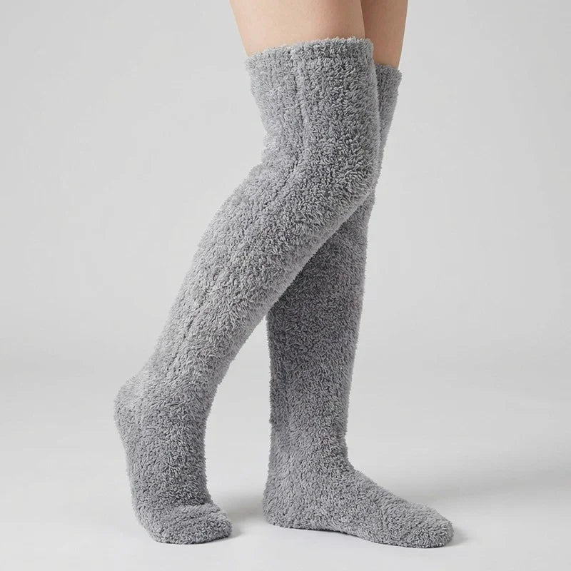 Ultra-Soft Fuzzy Slipper Socks — Long, Plush Comfort for Feet and Legs